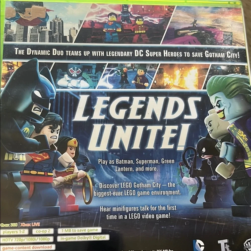 LEGO Batman 2: DC Super Heroes for Xbox 360 - Green Case EUC